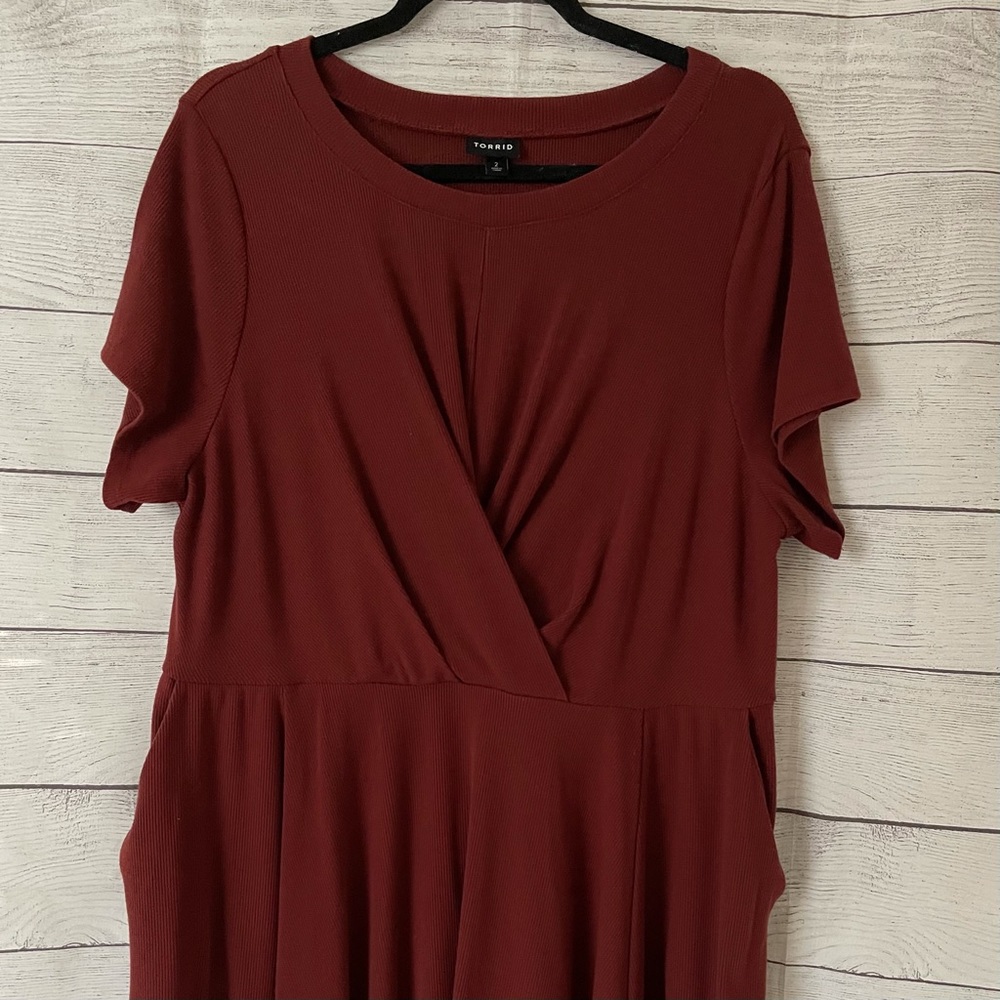 Torrid rust red skater dress. - Picture 3 of 13